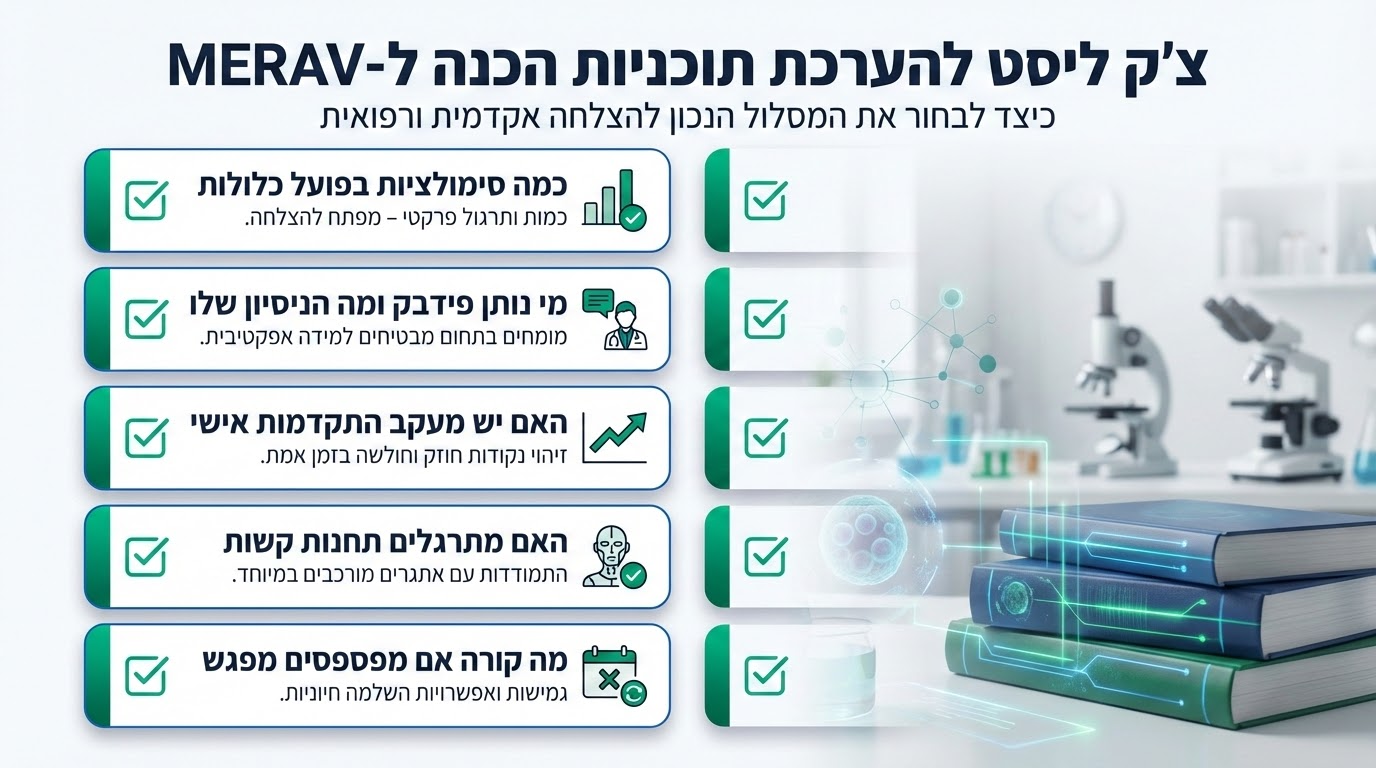 צ'ק-ליסט הכנה למבחן מרב