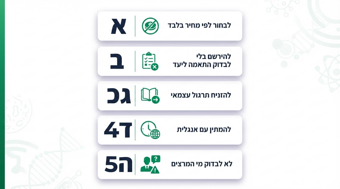 חמש טעויות נפוצות בבחירת מכינה קדם רפואית — תמונת המחשה